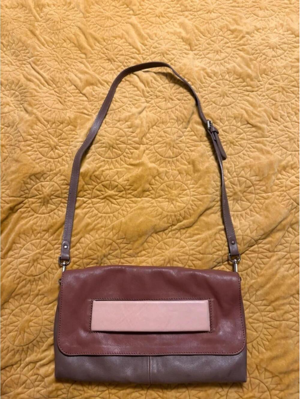 Gianni Chiarini Italian Leather Colorblock Crossbody Purse